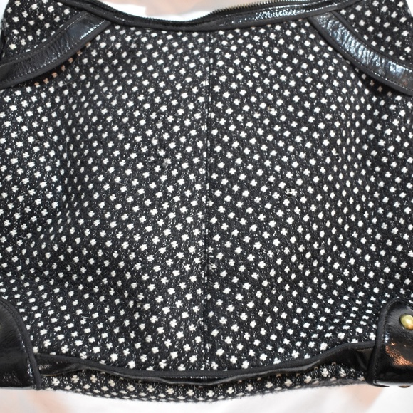 J.Crew Tweed Navy Handbag With Leather Strap - Picture 6 of 7